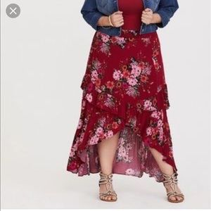NEW Torrid Hi Lo Ruffle💃Maxi Skirt